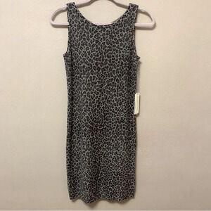White + Warren Cashmere Leopard Dress